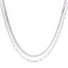 Silver Layered Mini Cuban Paper Clip Chain