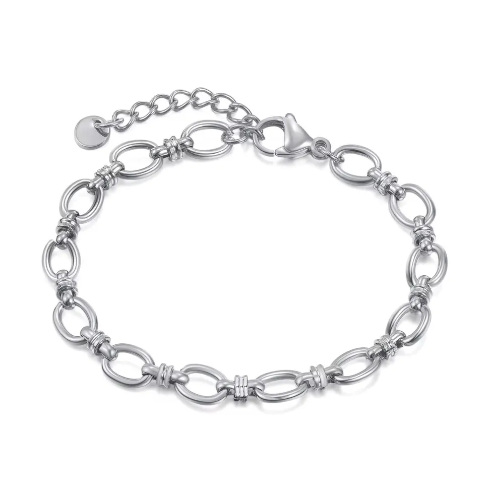 Silver Oval Link Bracelet