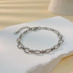 Silver Oval Link Bracelet