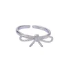 Silver Rope Bow Tie Ring