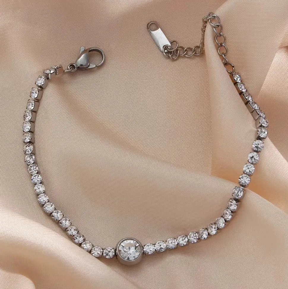 Silver Round Tennis Bracelet