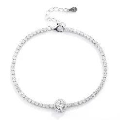 Silver Round Tennis Bracelet