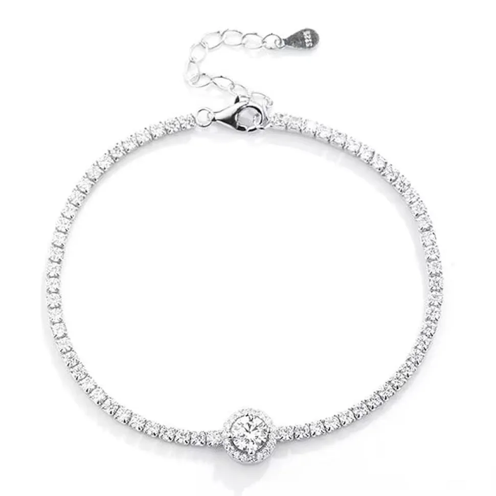 Silver Round Tennis Bracelet