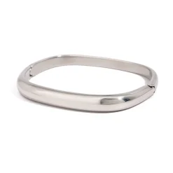 Silver Square Round Bangle