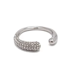 Silver Statement Zirconia Open Ring