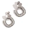Silver Tennis Zircon Hoop Earrings