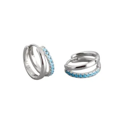 Silver Two Layer CZ Huggies