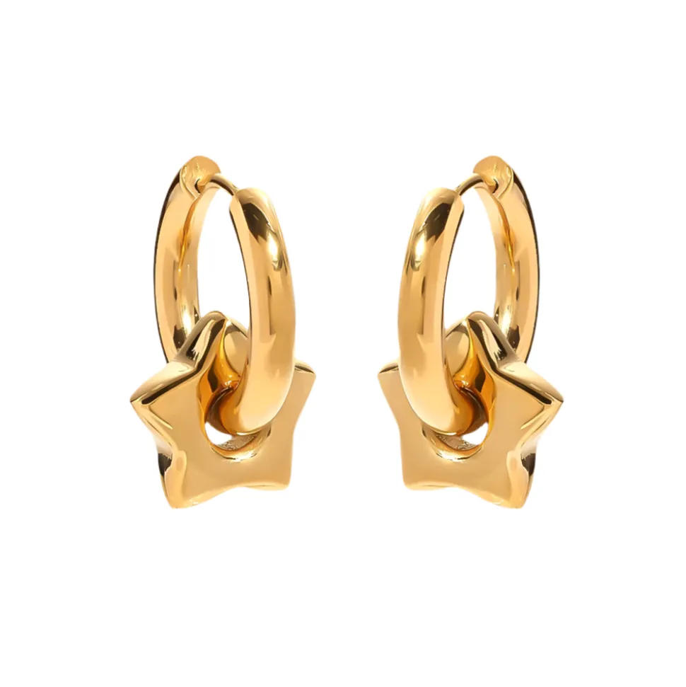 Star Charm Huggie in 18K Gold-Plating