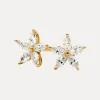 Starburst Studs in 18K Gold-Plating with Cubic Zirconia