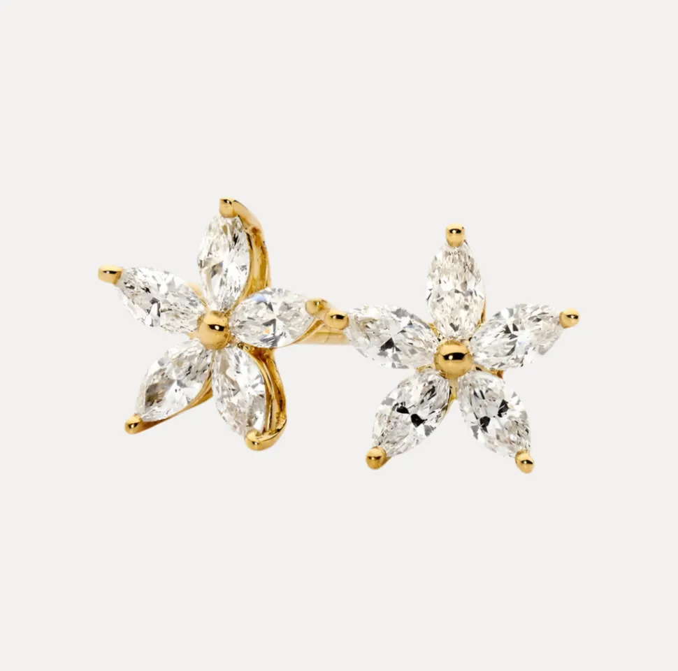 Starburst Studs in 18K Gold-Plating with Cubic Zirconia