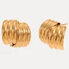 Striped Intertwined Studs in 18K Gold-Plating