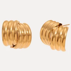 Striped Intertwined Studs in 18K Gold-Plating