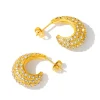 Studded Hoops in 18K Gold-Plating