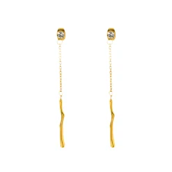 Studded Tassel Drops in 18K Gold-Plating