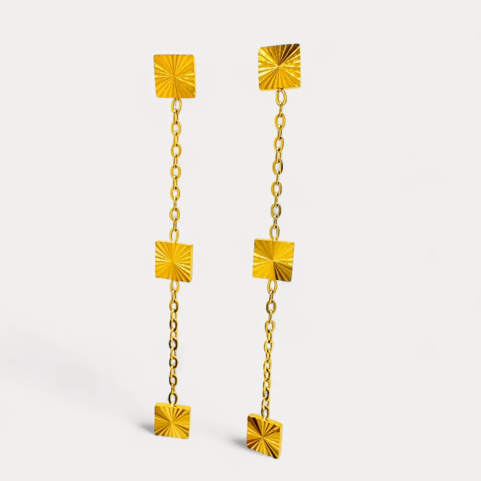 Sunburst Drops in 18K Gold-Plating