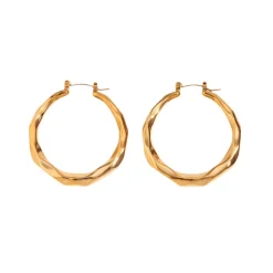 Textured Hoops in 18K Gold-Plating