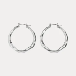 Textured Hoops in 18K Gold-Plating