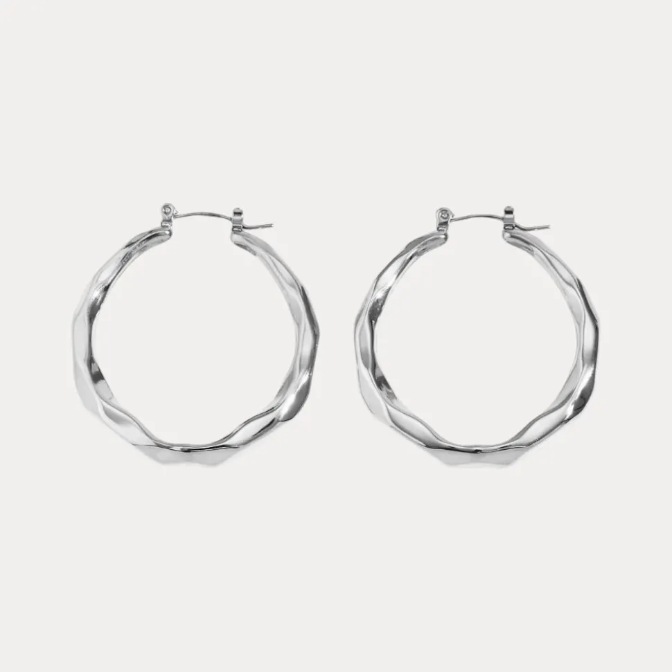 Textured Hoops in 18K Gold-Plating