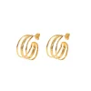 Three Layer Open C-Hoops in 18K Gold-Plating