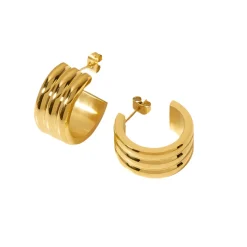 Triple Layer Hoops in 18K Gold-Plating or Silver