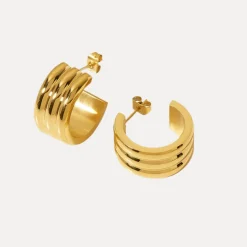 Triple Layer Hoops in 18K Gold-Plating or Silver