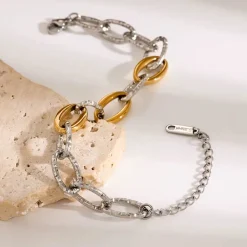 Two Tone Chunky Link Bracelet