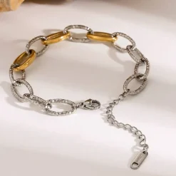 Two Tone Chunky Link Bracelet