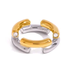 Two Tone CZ Edge Ring
