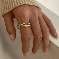 Two Tone CZ Edge Ring