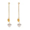 Two Tone Heart Charm Dangles