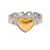 Two Tone Heart Rollie Ring