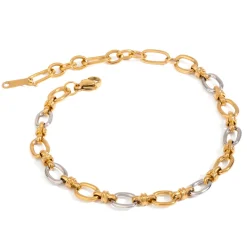 Two Tone Oval Linked Bracelets
