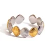 Two Tone Scalloped Open Ring