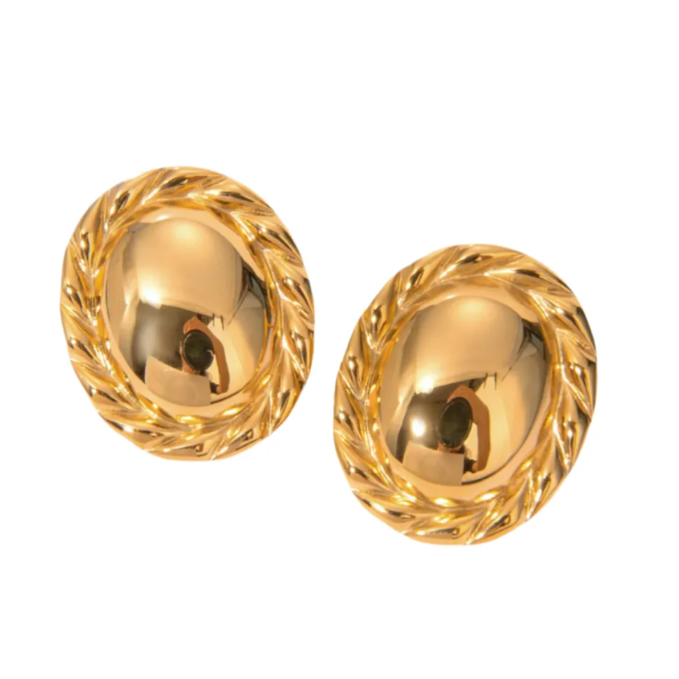 Vintage Oval Studs in 18K Gold-Plating