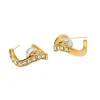 Wavy Pearl Hoops in 18K Gold-Plating with Cubic Zirconia